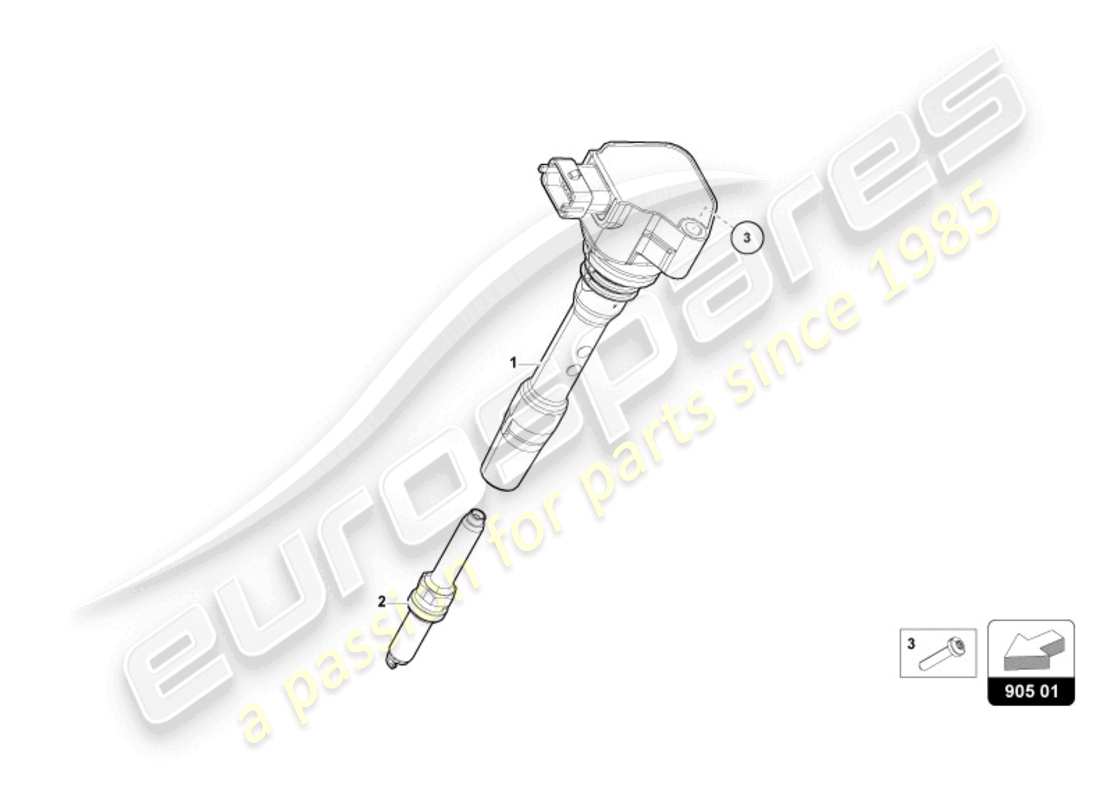 lamborghini revuelto coupe (2024) ignition coil with spark plug connector part diagram