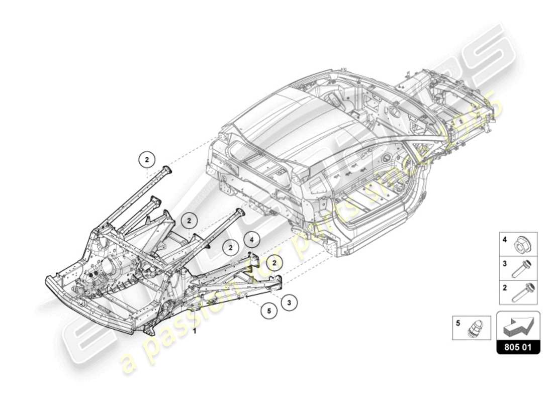 lamborghini revuelto coupe (2024) chassis rear part diagram