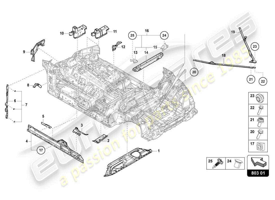 lamborghini urus s (2023) underbody part diagram