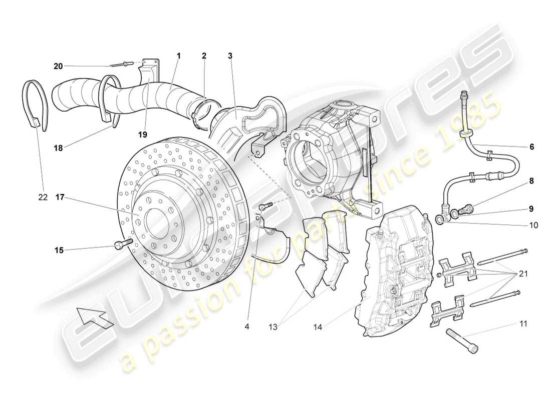 lamborghini lp640 coupe (2008) disc brake front part diagram