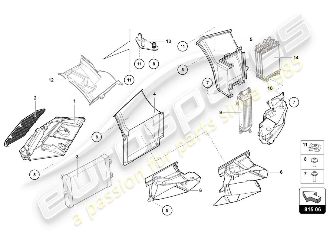 lamborghini ultimae (2022) air duct cardboard part diagram