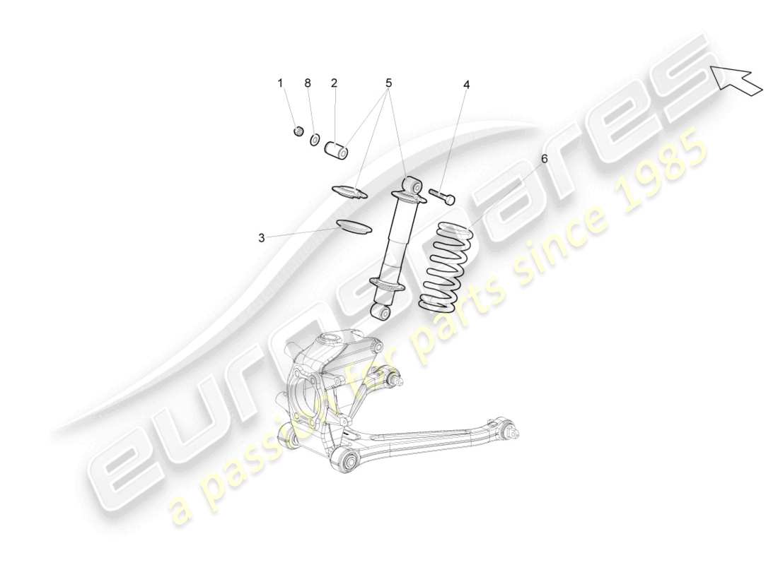 lamborghini gallardo spyder (2006) shock absorbers rear part diagram