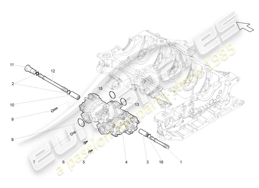 lamborghini gallardo spyder (2006) oil pump part diagram