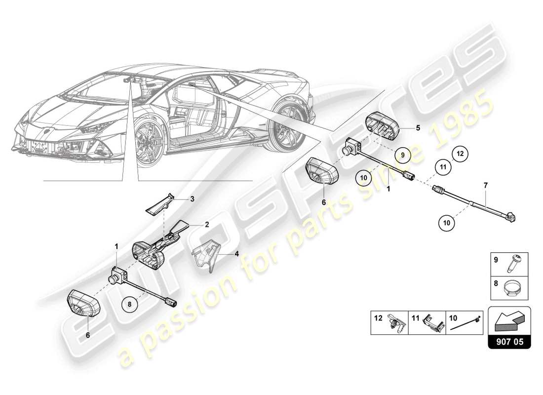 lamborghini sto (2021) electrical parts for video recording and telemetry system part diagram