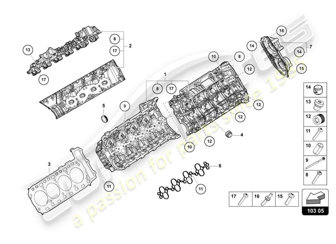 lamborghini urus (2020) cylinder head part diagram