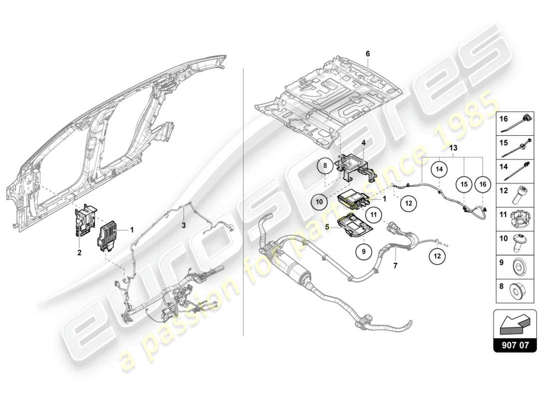 lamborghini urus (2022) control unit for active roll stabilisation part diagram