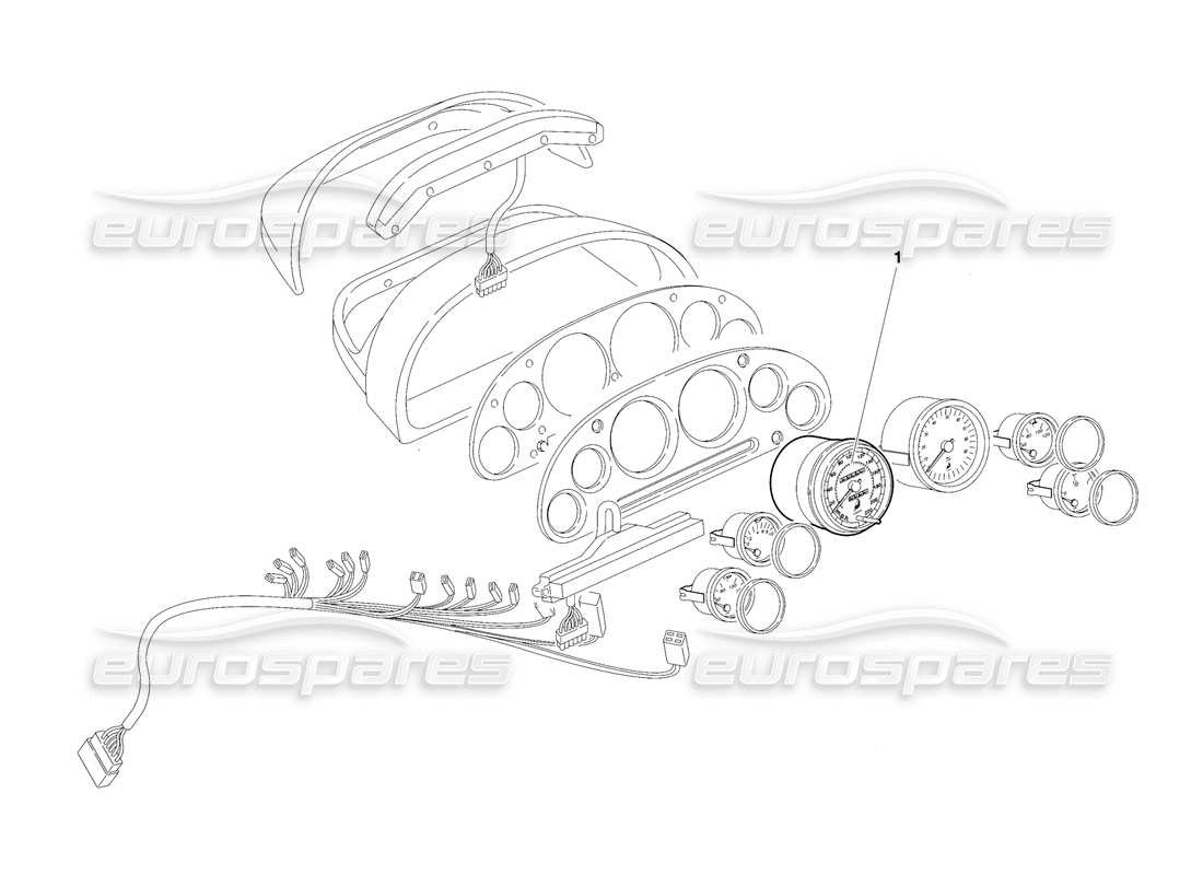 lamborghini diablo se30 (1995) dashboard instruments (valid for usa - january 1995) part diagram