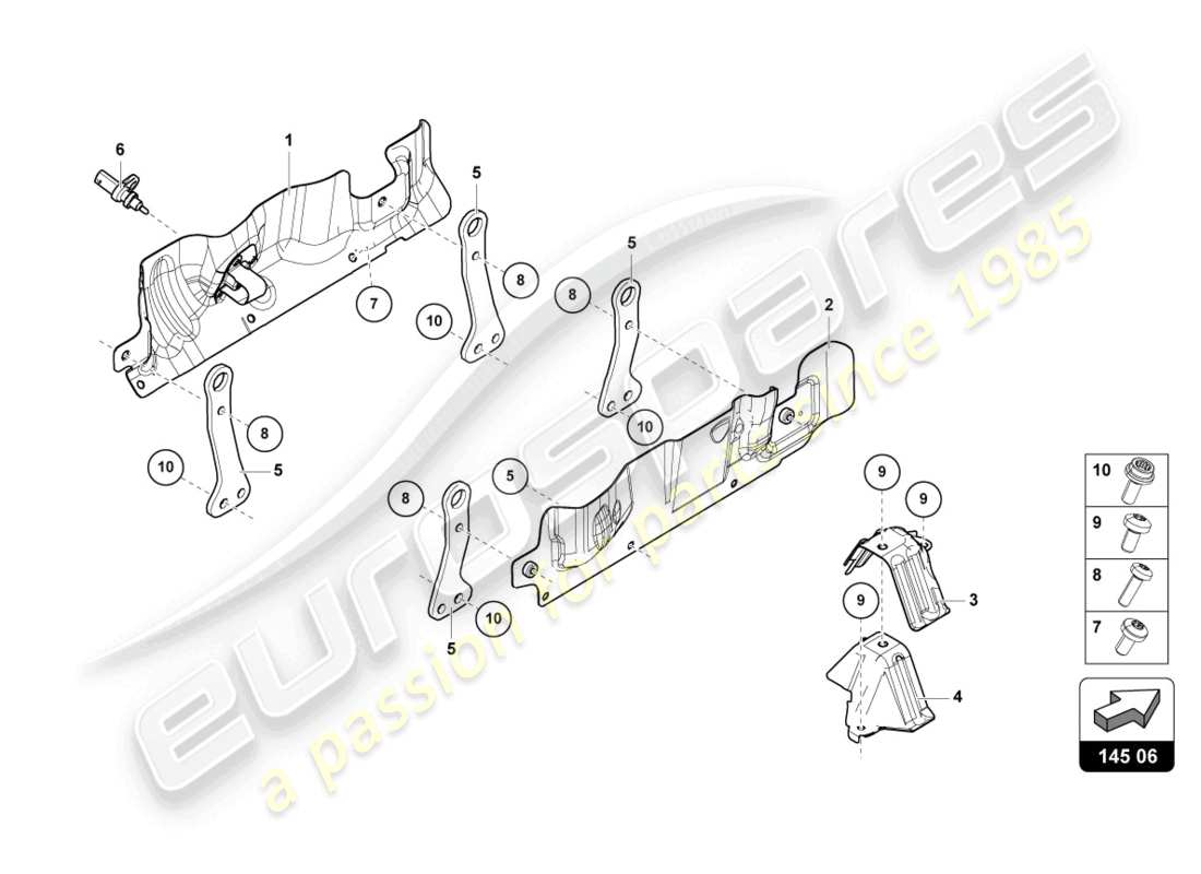 lamborghini urus (2022) heat shield part diagram