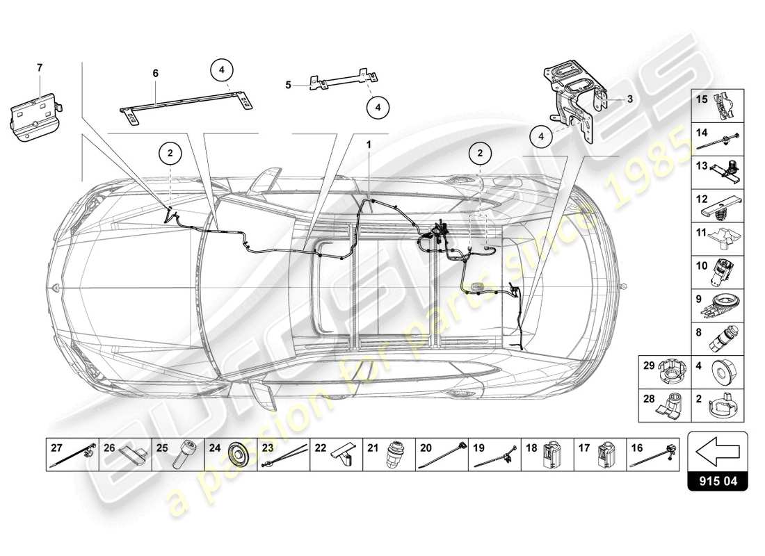 lamborghini urus (2022) wiring set for battery +/- part diagram