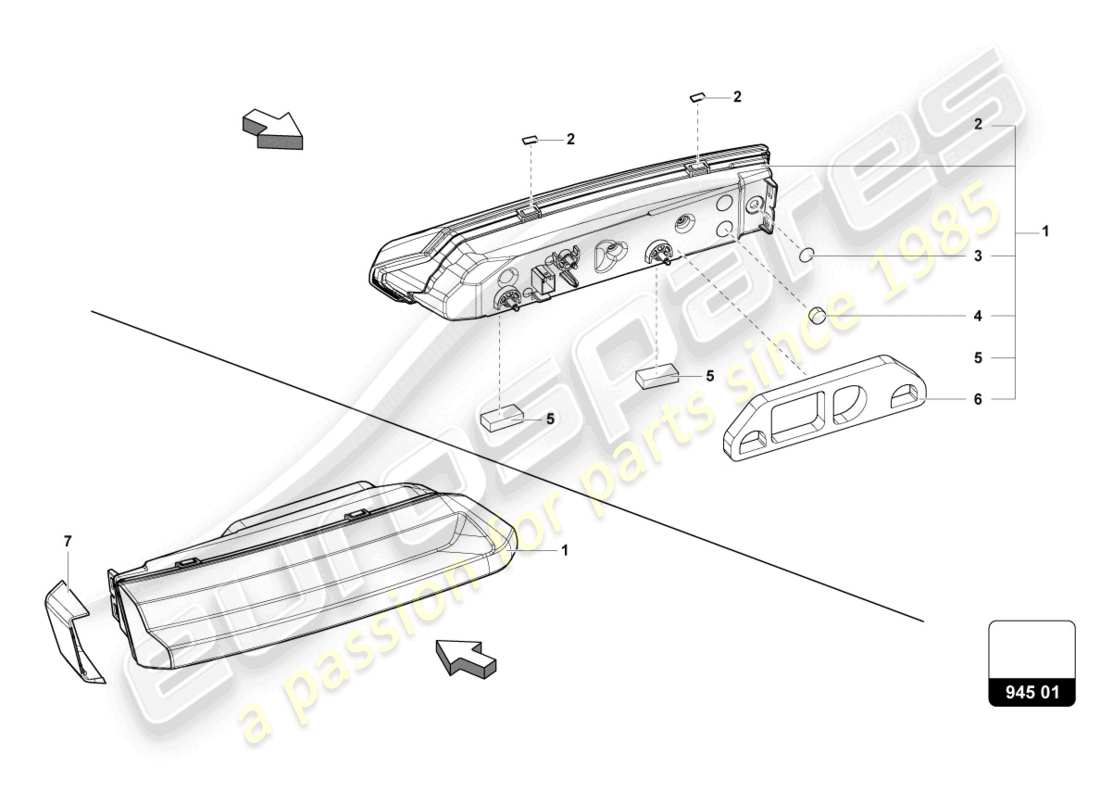 lamborghini urus (2022) additional headlight rear part diagram