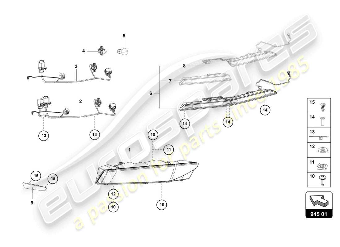 lamborghini ultimae (2022) tail light rear part diagram