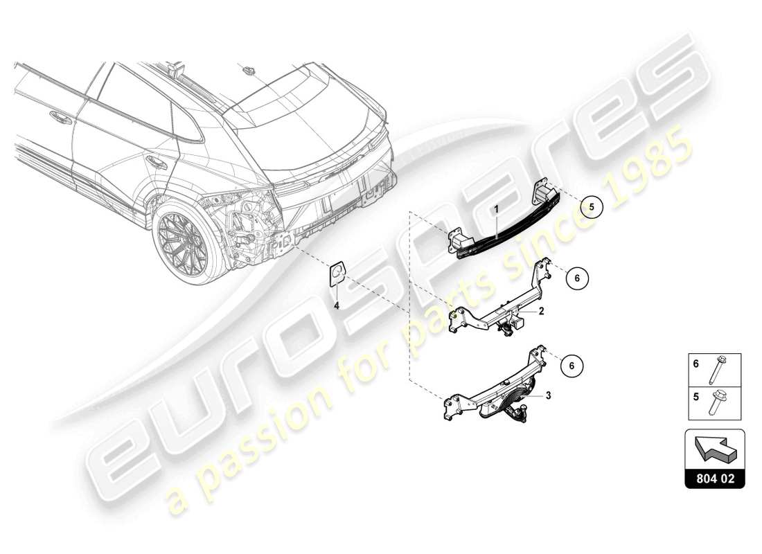 lamborghini urus (2019) retainer for bumper part diagram