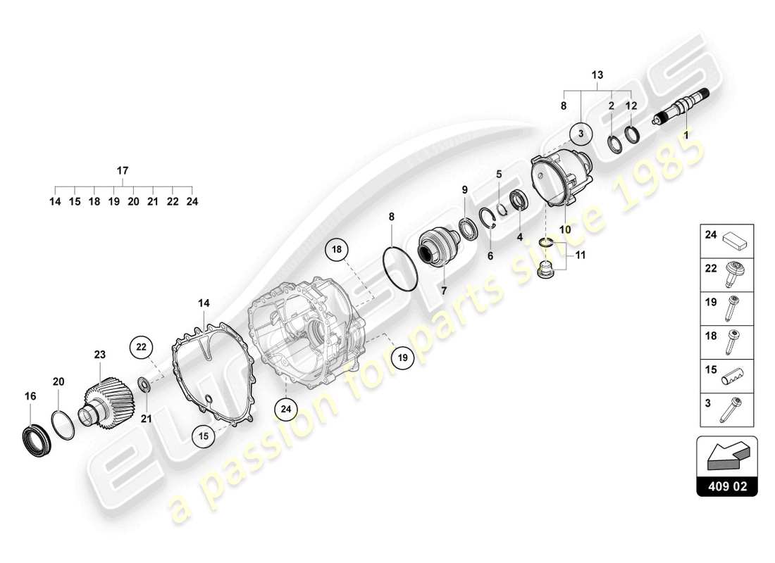 lamborghini urus (2019) differential front part diagram