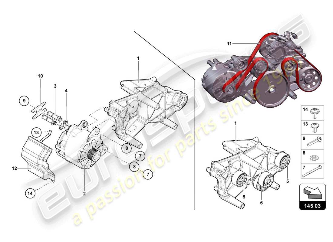 lamborghini ultimae (2022) alternator and single parts part diagram