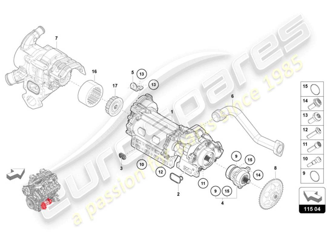 lamborghini revuelto coupe (2024) oil pump part diagram