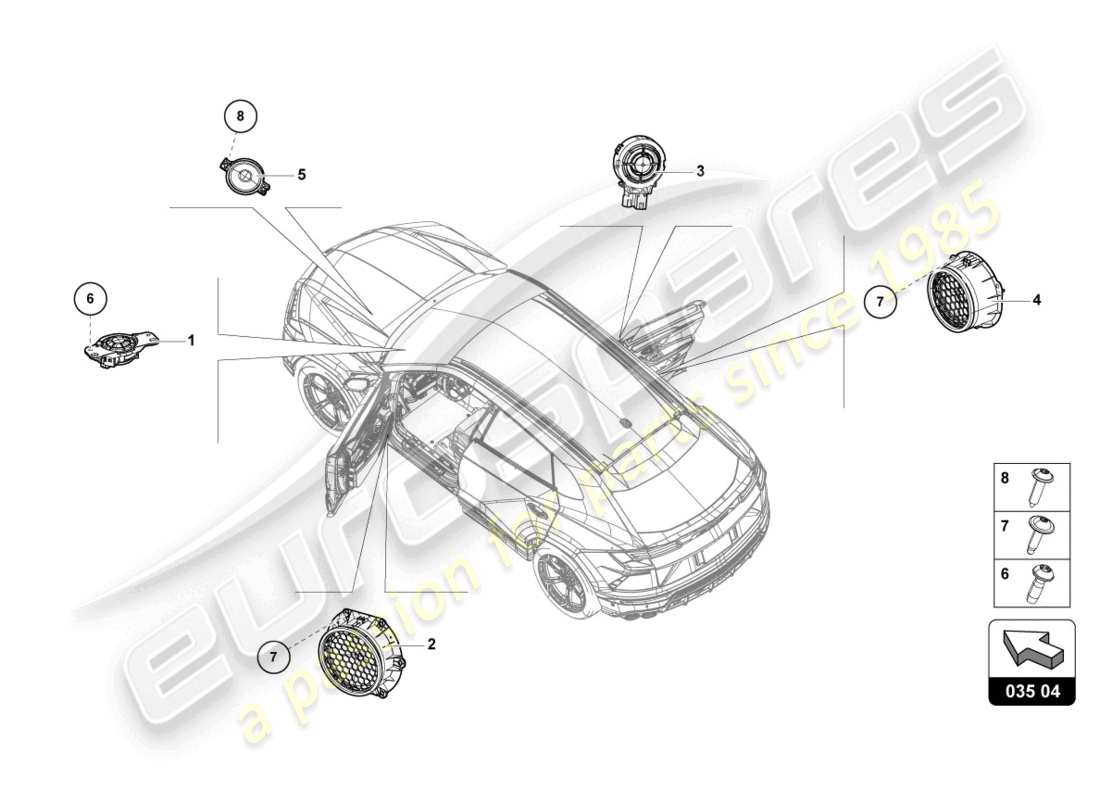 lamborghini urus (2019) electrical parts for audio system parts diagram