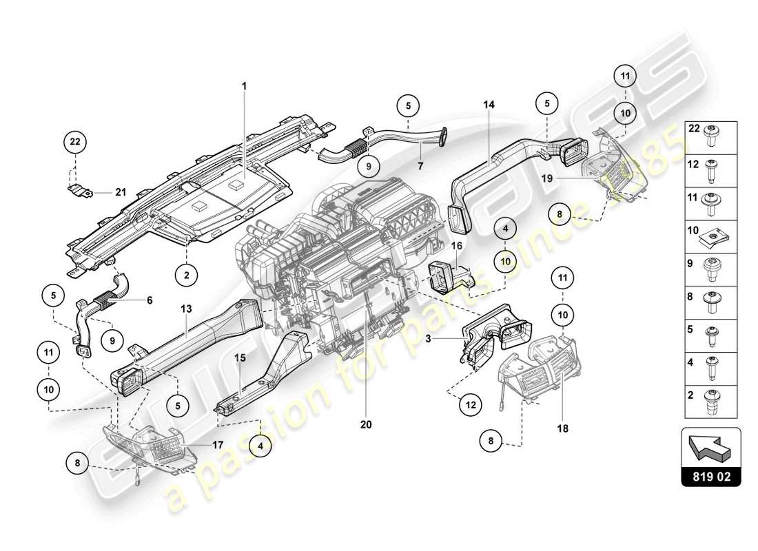 lamborghini ultimae (2022) air guide channel part diagram