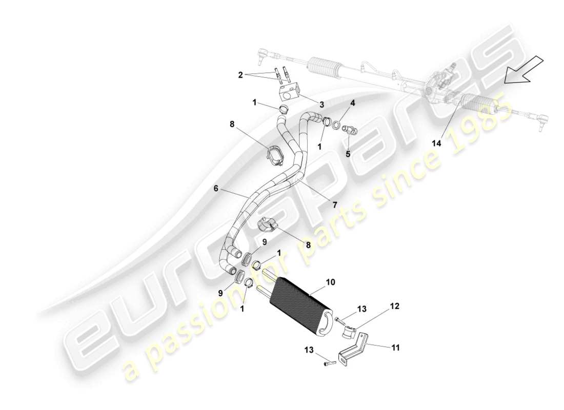 lamborghini gallardo coupe (2005) oil cooler lhd part diagram