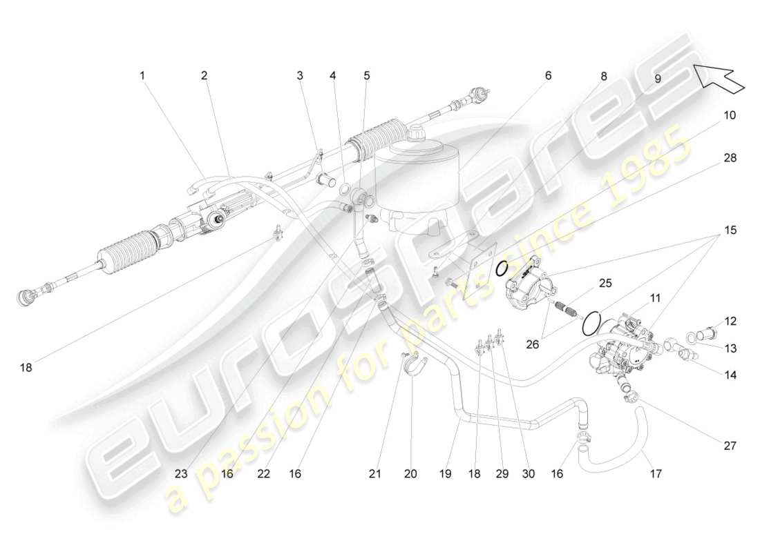 lamborghini gallardo coupe (2005) steering gear part diagram