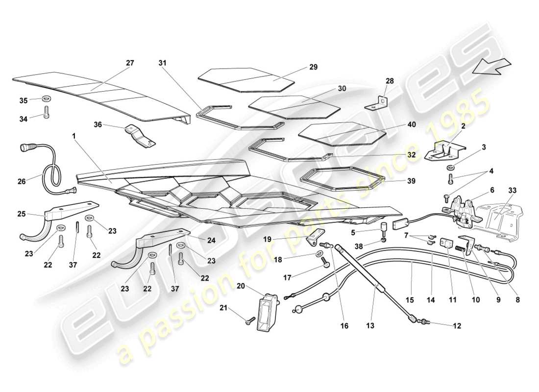 lamborghini lp670-4 sv (2010) flap for engine cover transparent part diagram