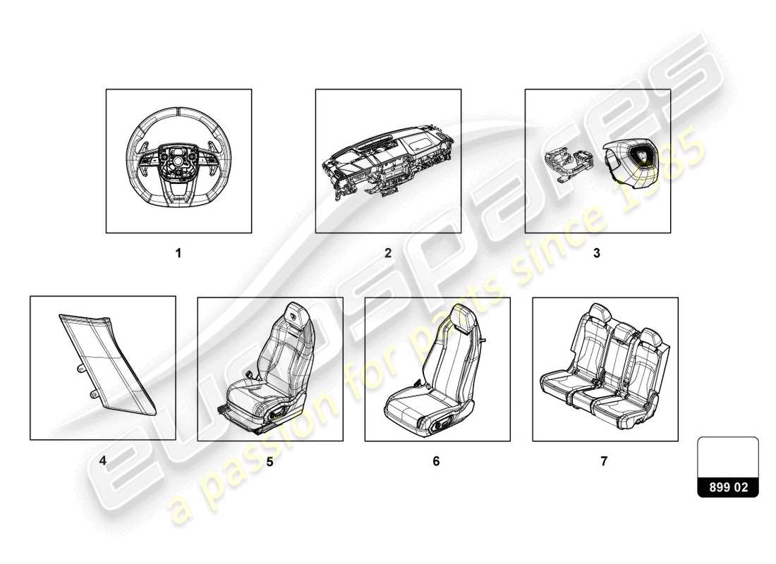 lamborghini urus (2019) service dept equipment part diagram