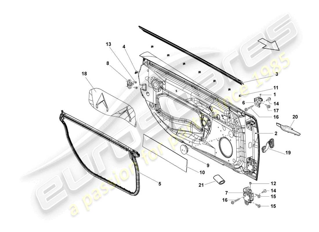 lamborghini lp560-4 coupe (2009) door part diagram