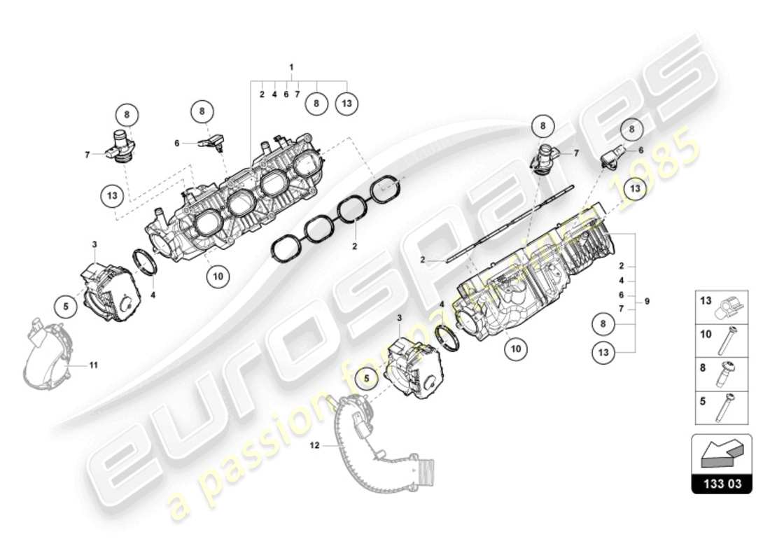 lamborghini urus performante (2024) intake manifold part diagram