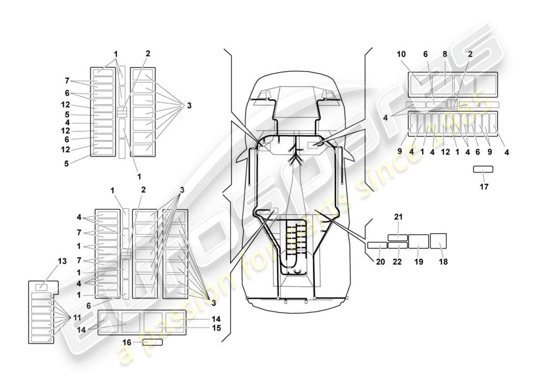 lamborghini lp640 coupe (2009) central electrics part diagram