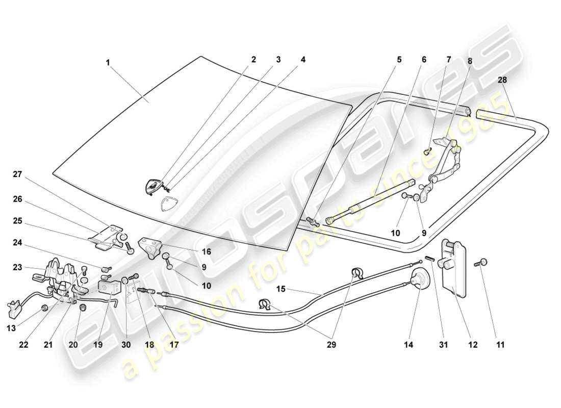 lamborghini lp670-4 sv (2010) bonnet part diagram