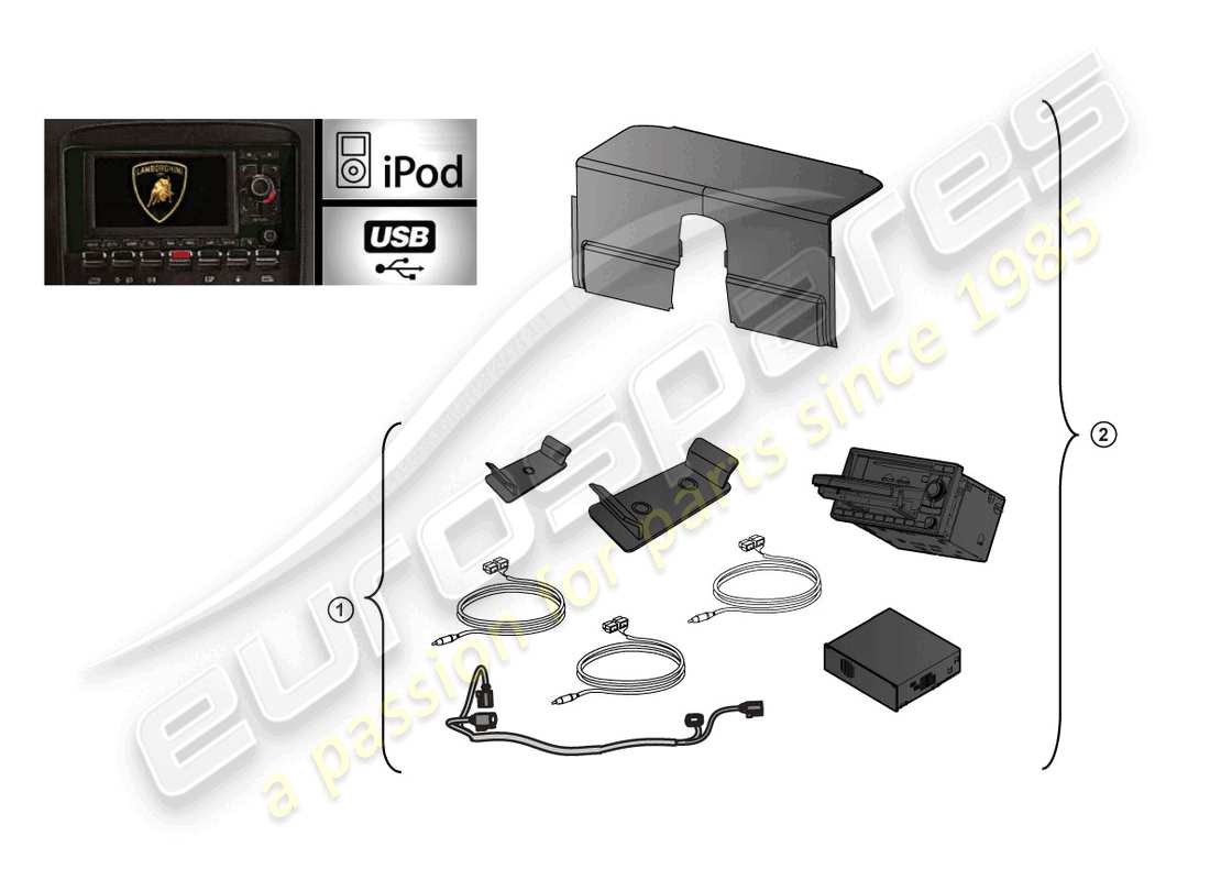 lamborghini lp560-4 spider (accessories) retrofit kit part diagram