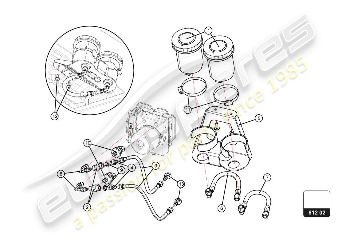 lamborghini super trofeo evo 2 (2022) brake booster part diagram