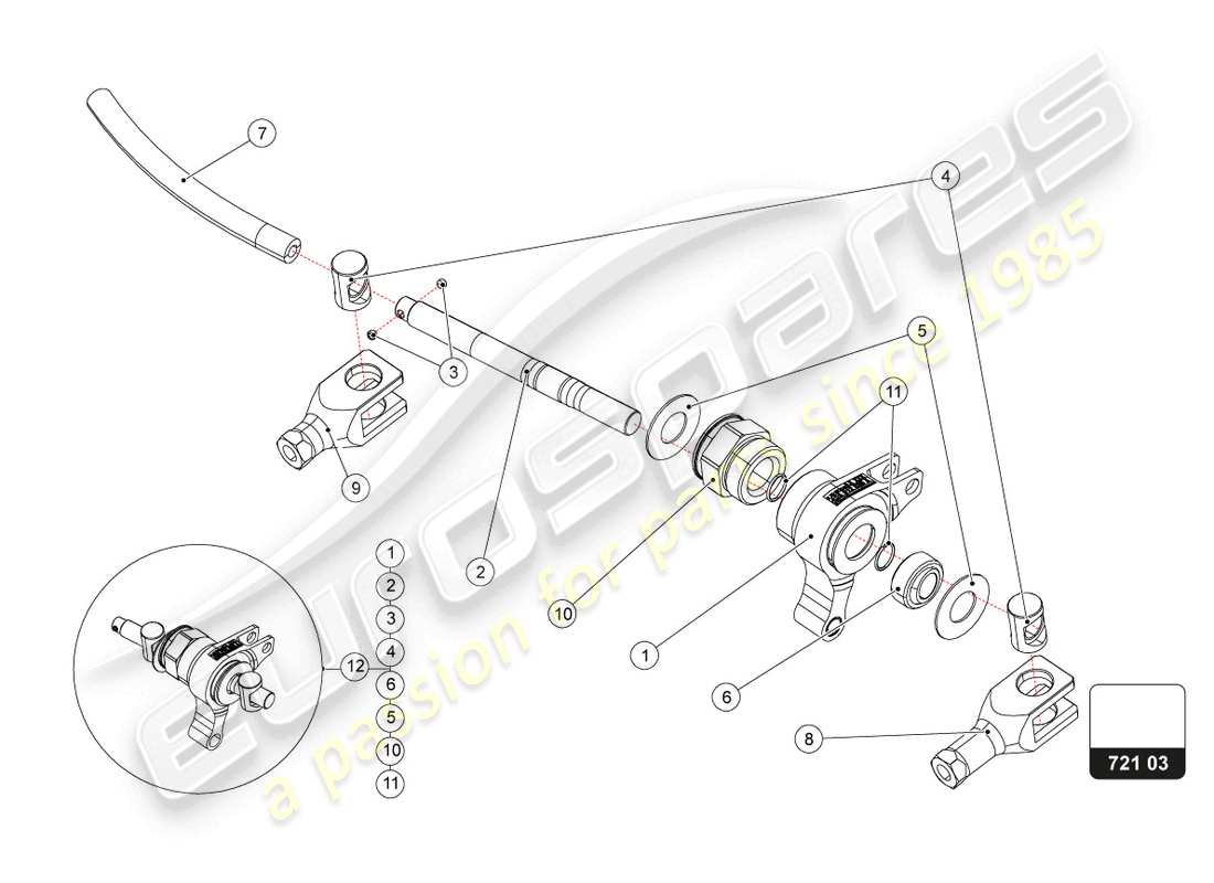 lamborghini super trofeo evo 2 (2022) pedalbox assembly part diagram