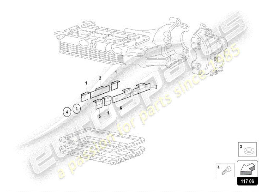 lamborghini diablo vt (1999) oil sump deflectors part diagram