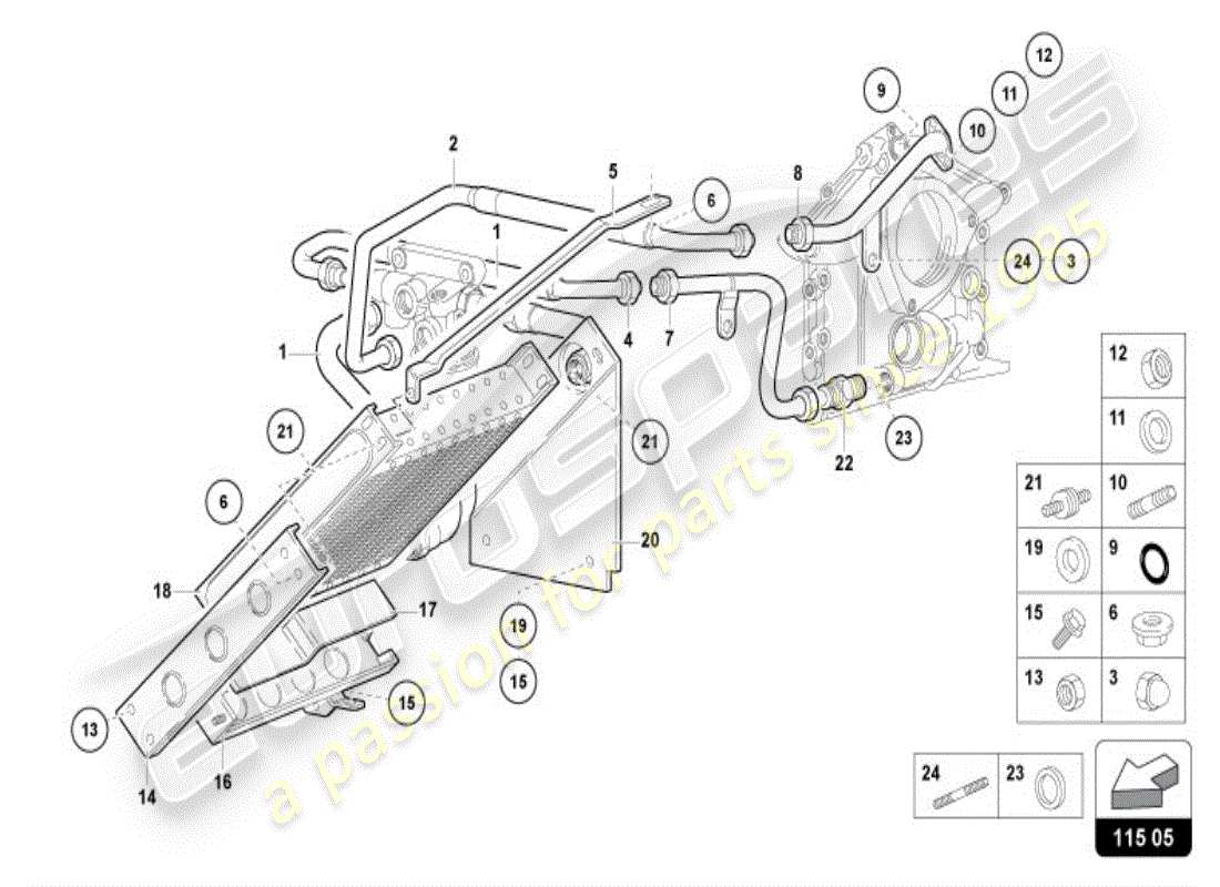 lamborghini diablo vt (1999) engine oil system part diagram