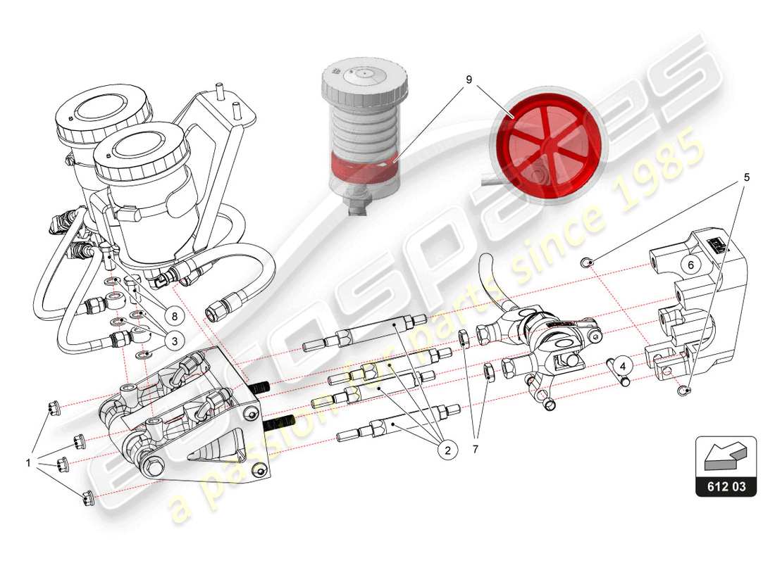 lamborghini super trofeo evo 2 (2022) brake booster part diagram