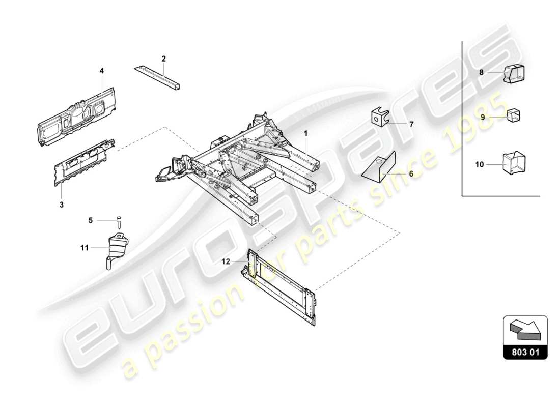 lamborghini super trofeo evo 2 (2022) front frame outer elements part diagram