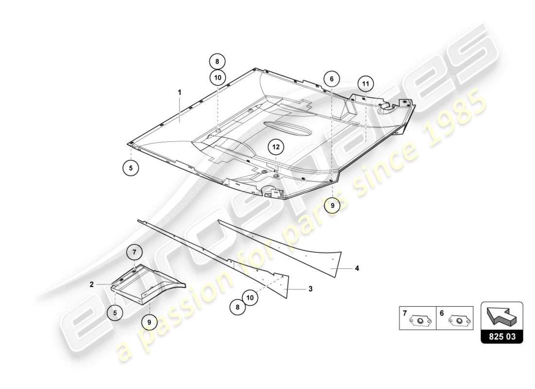 lamborghini super trofeo evo (2018) heat shield part diagram