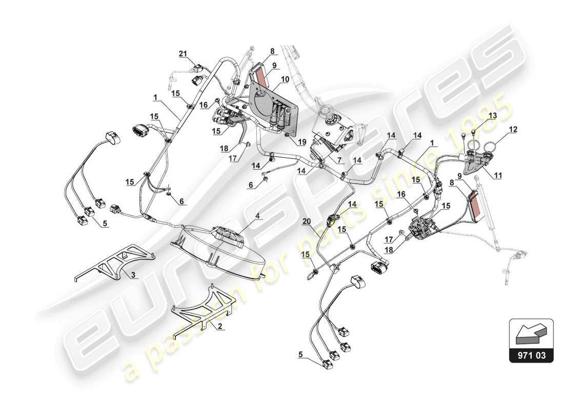 lamborghini gt3 (2017) electrics front end part diagram