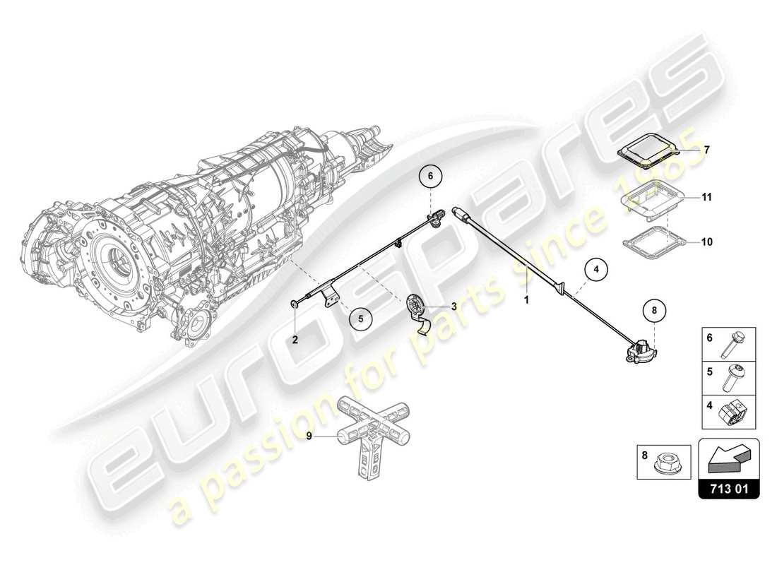 lamborghini urus s (2024) selector mechanism part diagram