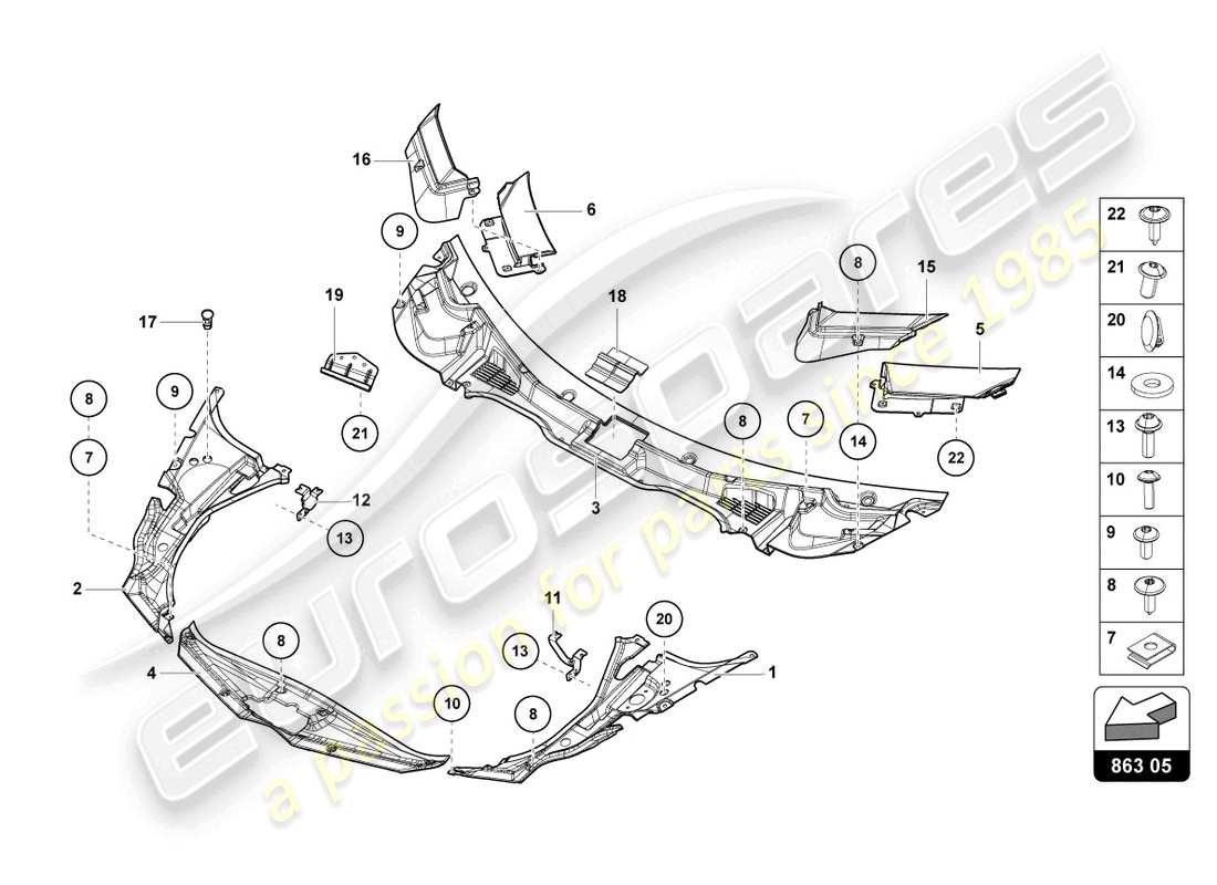 lamborghini lp770-4 svj roadster (2022) luggage comp. floor covering part diagram