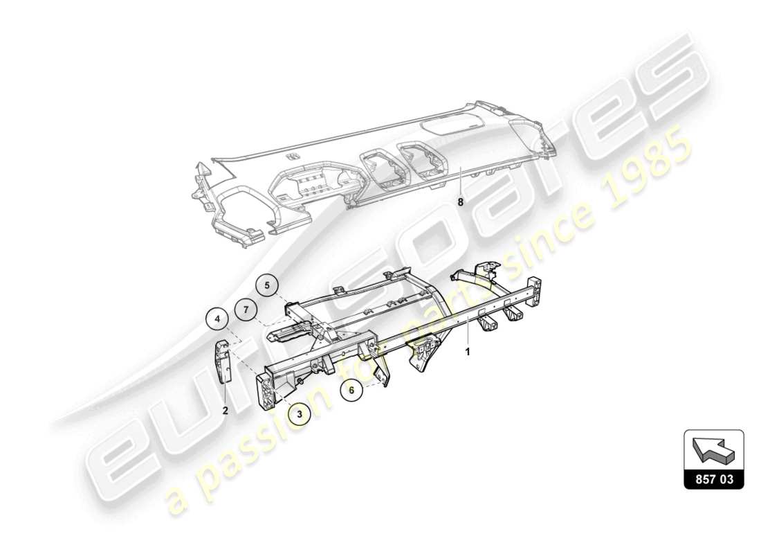 lamborghini super trofeo evo 2 (2022) dashboard part diagram