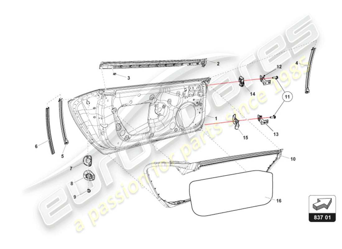 lamborghini super trofeo evo 2 (2022) doors-handle and lock part diagram