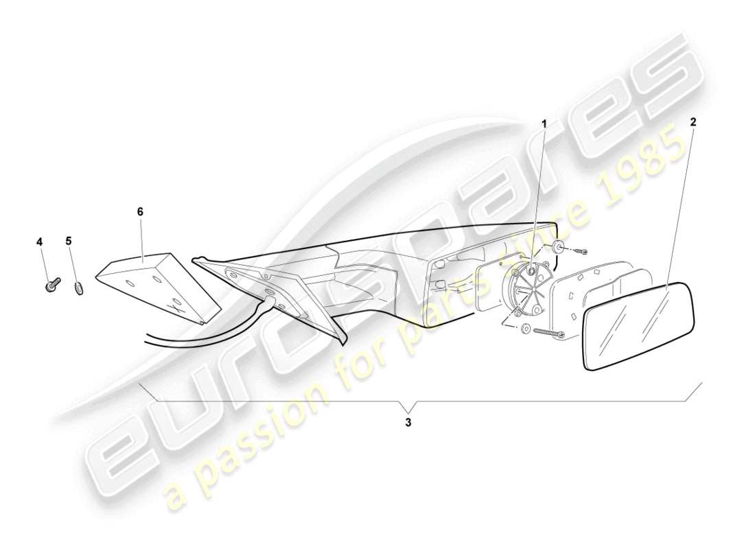 lamborghini lp640 coupe (2007) exterior mirror part diagram