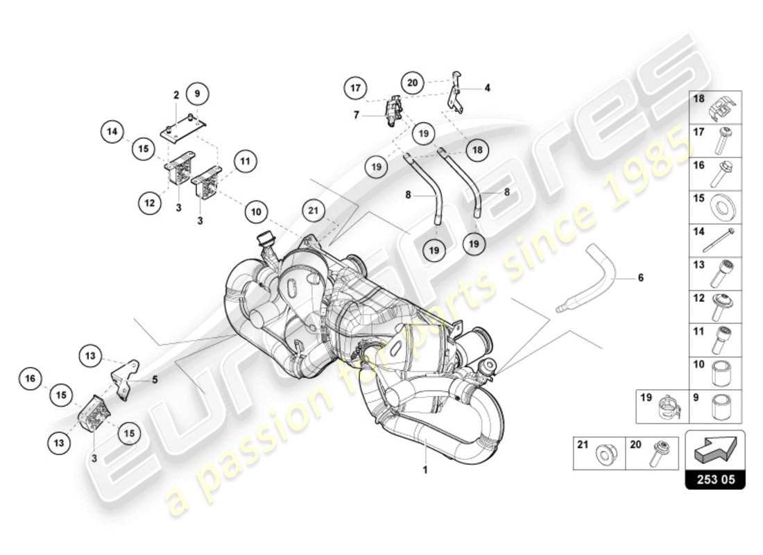 lamborghini sto (2023) silencer part diagram