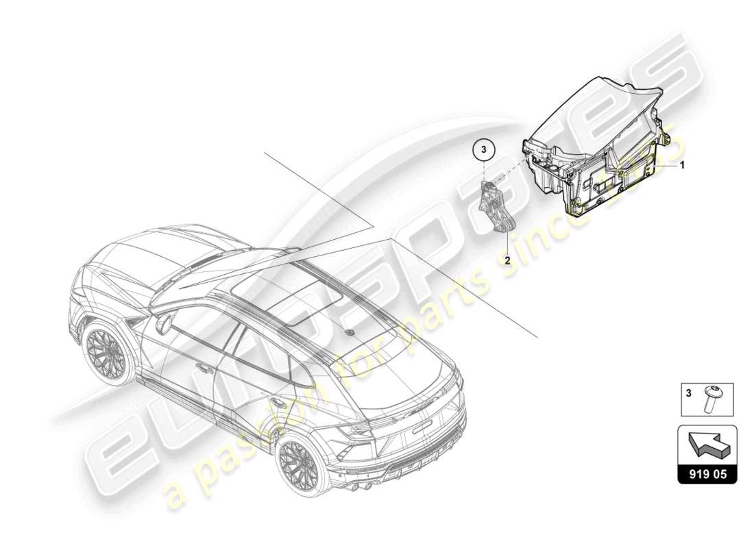 lamborghini urus s (2023) control unit for wind- screen projection (head-up-display) part diagram