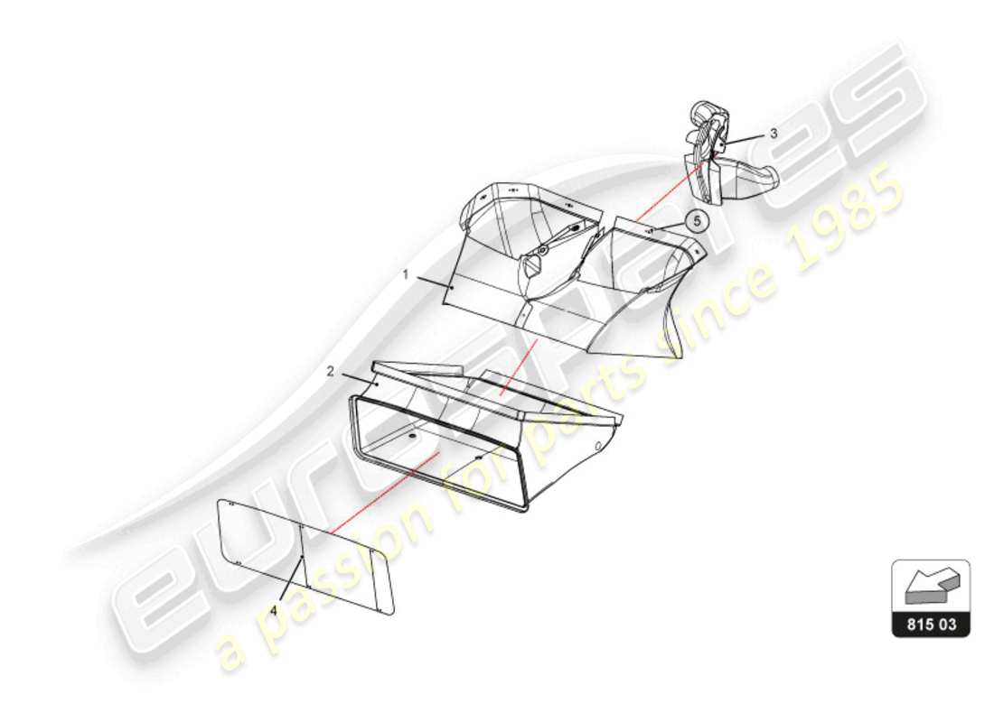 lamborghini super trofeo evo 2 (2022) front air duct part diagram