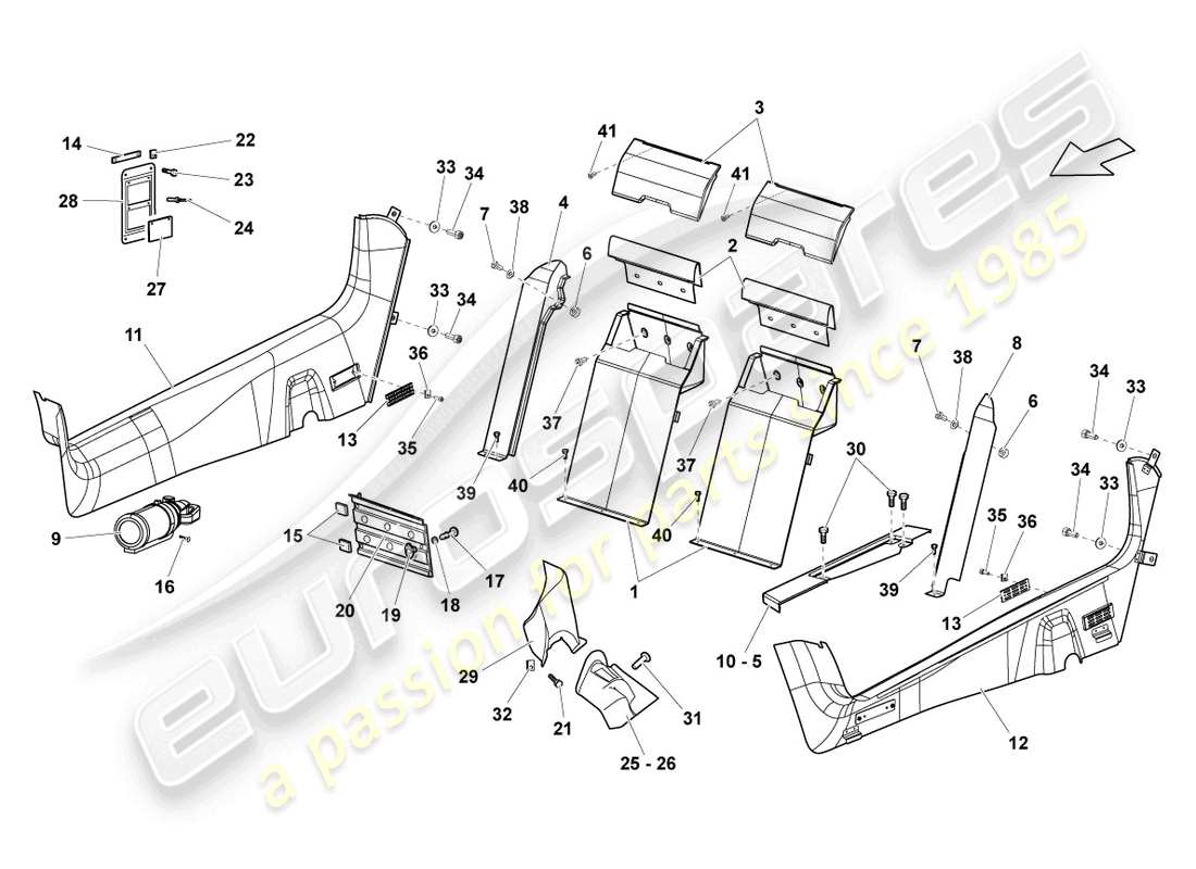 lamborghini lp670-4 sv (2010) pillar trim part diagram