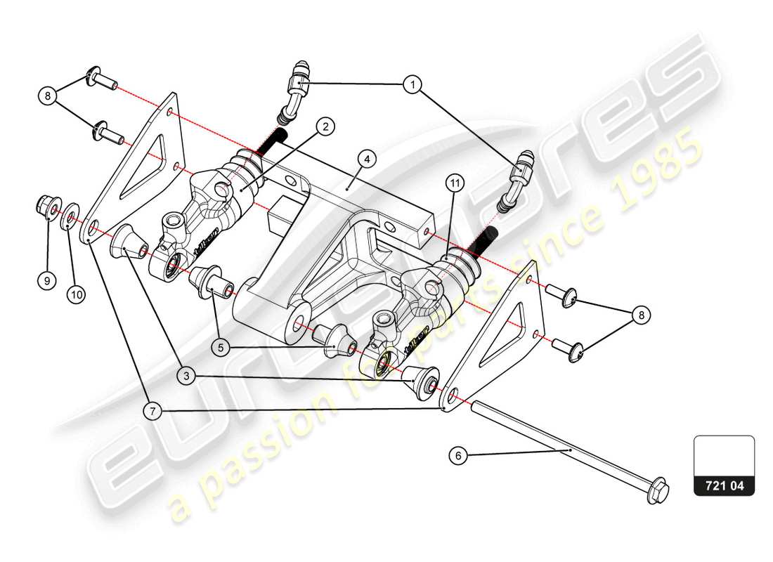 lamborghini super trofeo evo 2 (2022) pedalbox assembly part diagram