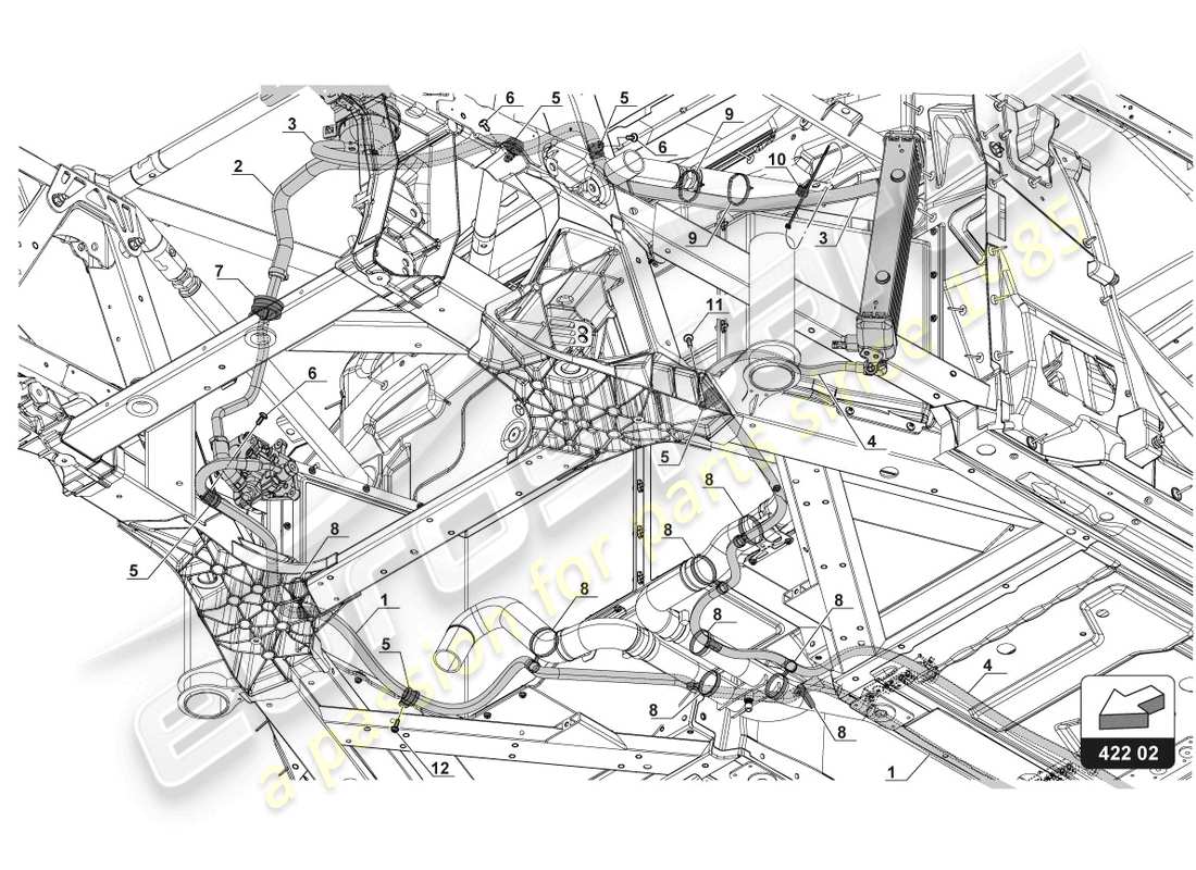 lamborghini gt3 (2017) high pressure flow part diagram