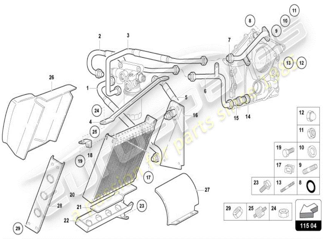 lamborghini diablo vt (1995) engine oil system part diagram